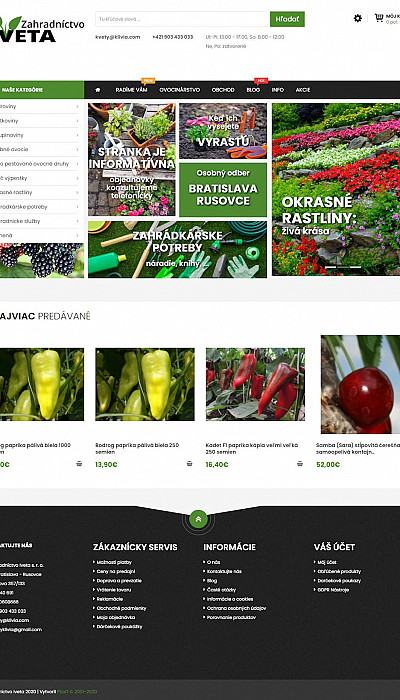 Zahradnictví  e-shop.